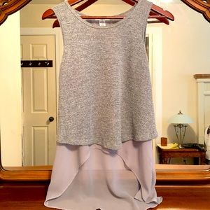 Cute Sleeveless High Low Top